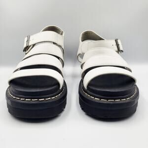Sincerely Jules Daring White Strappy Platform Open Toe Sandals Women’s Size 7.5